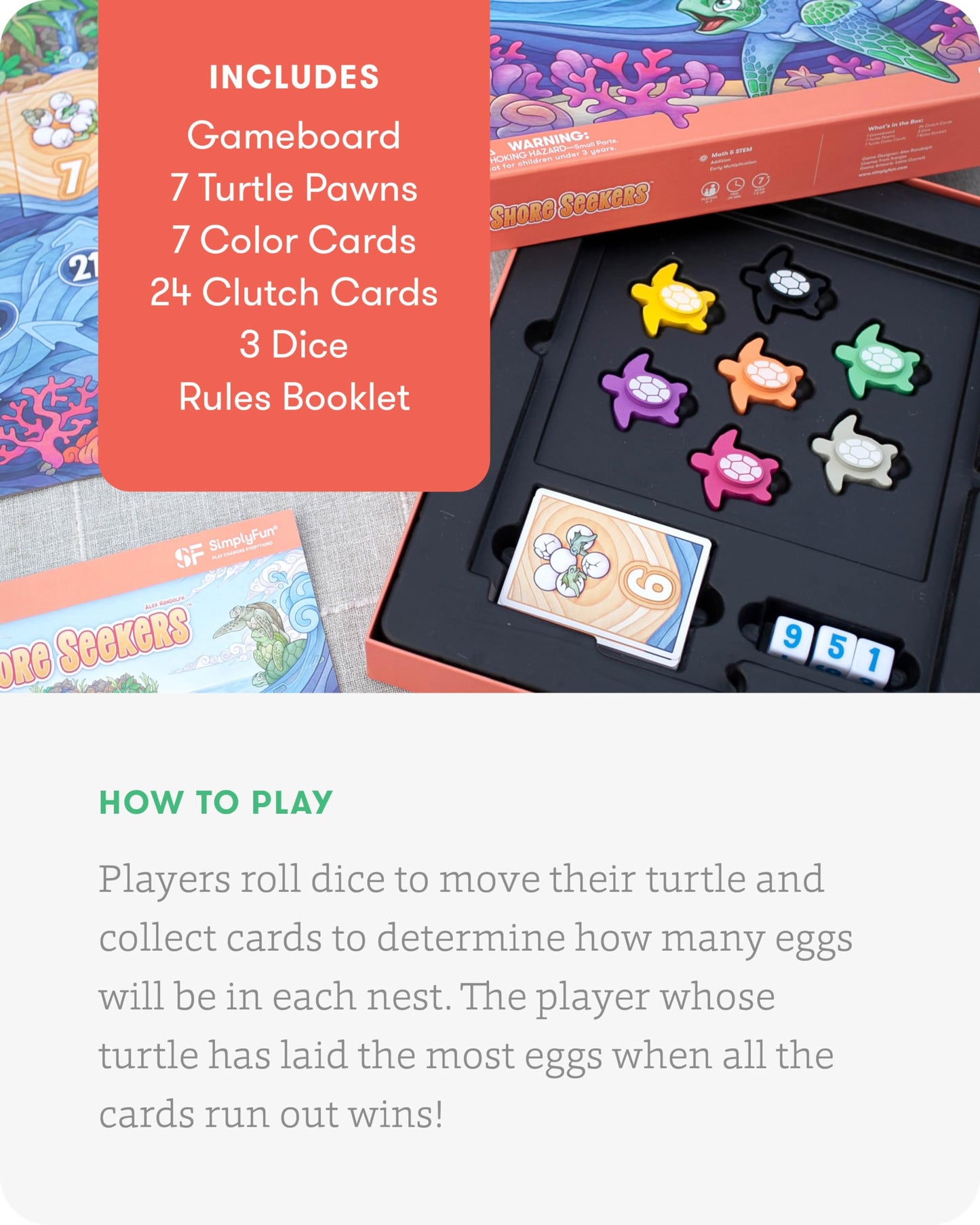 Simplyfun Shore Seekers - A Fun And Interactive Math Board Game For Kids - Practice Addition And Multiplication Skills - Math Ga
