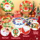 36 Sets Christmas Wreath Crafts Kits Xmas DIY Wreath Hanging Ornaments Santa Snowman Reindeer Gingerbread Man Cutout Winter Pape