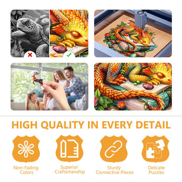 Wooden Puzzles For Adults - Sleeping Dragon Wooden Puzzle, Unique Shape Wooden Jigsaw Puzzles For Adults, Wood Puzzles Adult, Pe