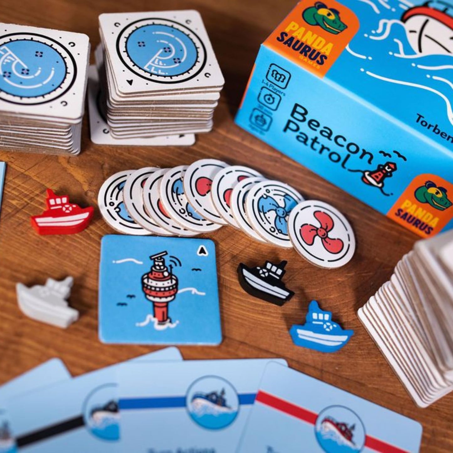 Pandasaurus Games Beacon Patrol Board Game - Nautical Strategy Game for 1-4 Players, Ages 8+, Avg. Playtime 30 Min, Multicolor