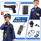 Qivbicy Police Costume for Kids - 11PCS Police Uniform Set, Navy Blue, S: 3-5Y, Nylon Material, Ideal for Role Play and Halloween