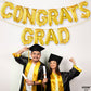 Katchon, Gold Congrats Grad Balloons - 16 Inch | Congrats Grad Banner Balloons For Graduation Decorations Class Of 2025 | Congratulations Balloons For Graduation Balloons Class Of 2025 Decorations