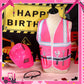 Handepo Construction Worker Costume Kids Hard Hat Construction Vest Goggles Toddler Dress Up Set Birthday Party Girls Boys(Pink,