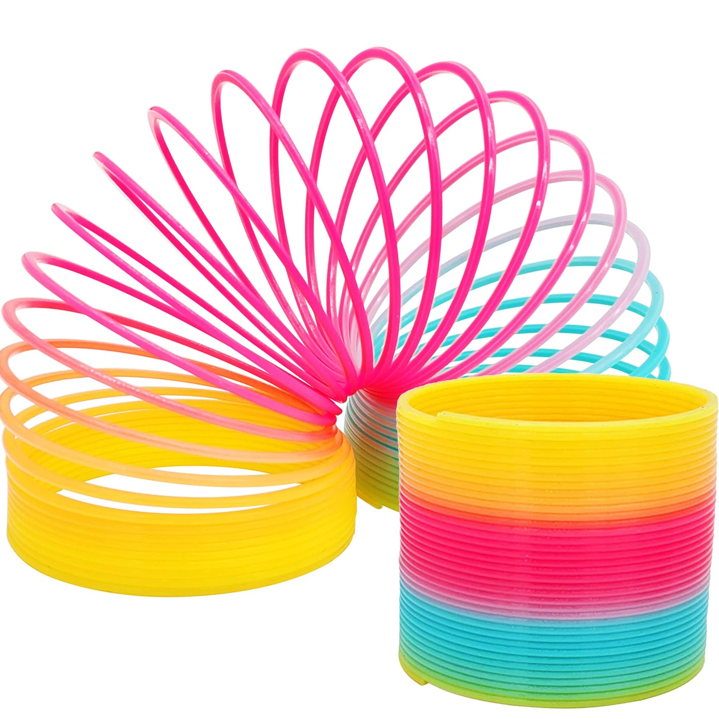 The Dreidel Company Plastic Multicolor Coil Spring, Goody Bag Fillers, Party Favor For Kids, 3' Inches (80Mm) (2-Pack)