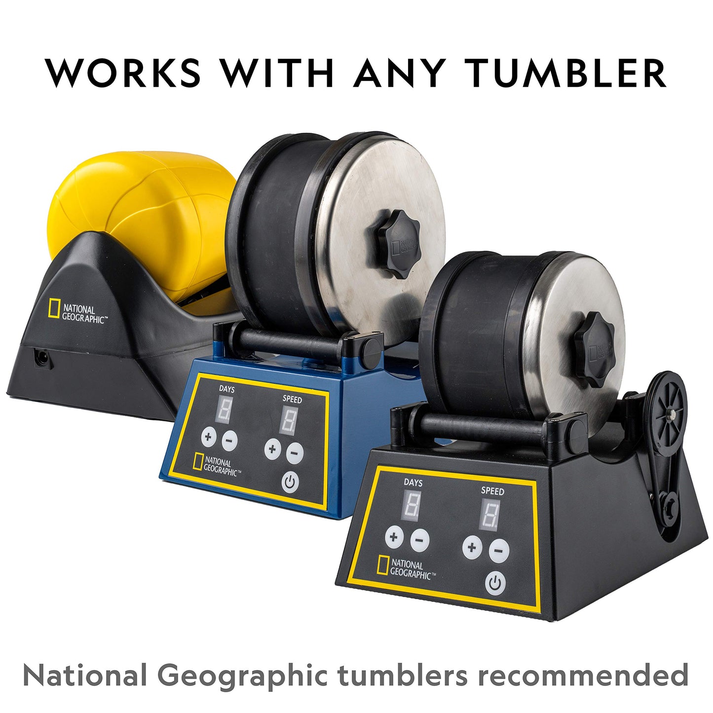 NATIONAL GEOGRAPHIC Rock Tumbling Media - GemFoam Reusable Foam, Black, Medium Size, Enhances Shine for Tumbled Rocks and Minerals
