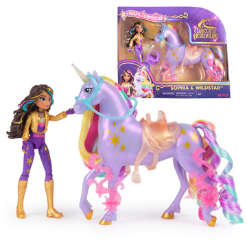 Unicorn Academy, Sophia & Wildstar Power Of Friendship Set, Translucent Saddle & 2 Power Accessories, Dolls & Unicorn Toys For G