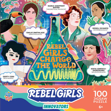 Masterpieces 100 Piece Jigsaw Puzzle For Kids - Rebel Girls Inventors - 15''X11.5''