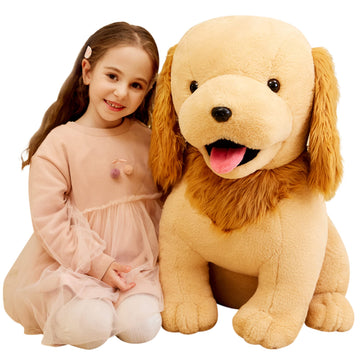 Ikasa Giant Golden Retriever Dog Stuffed Animal Plush Toy,23' Large Big Jumbo Puppy Soft Toys,Huge Size Cute Fluffy Plushy Fat Plushie,Gifts For Kid