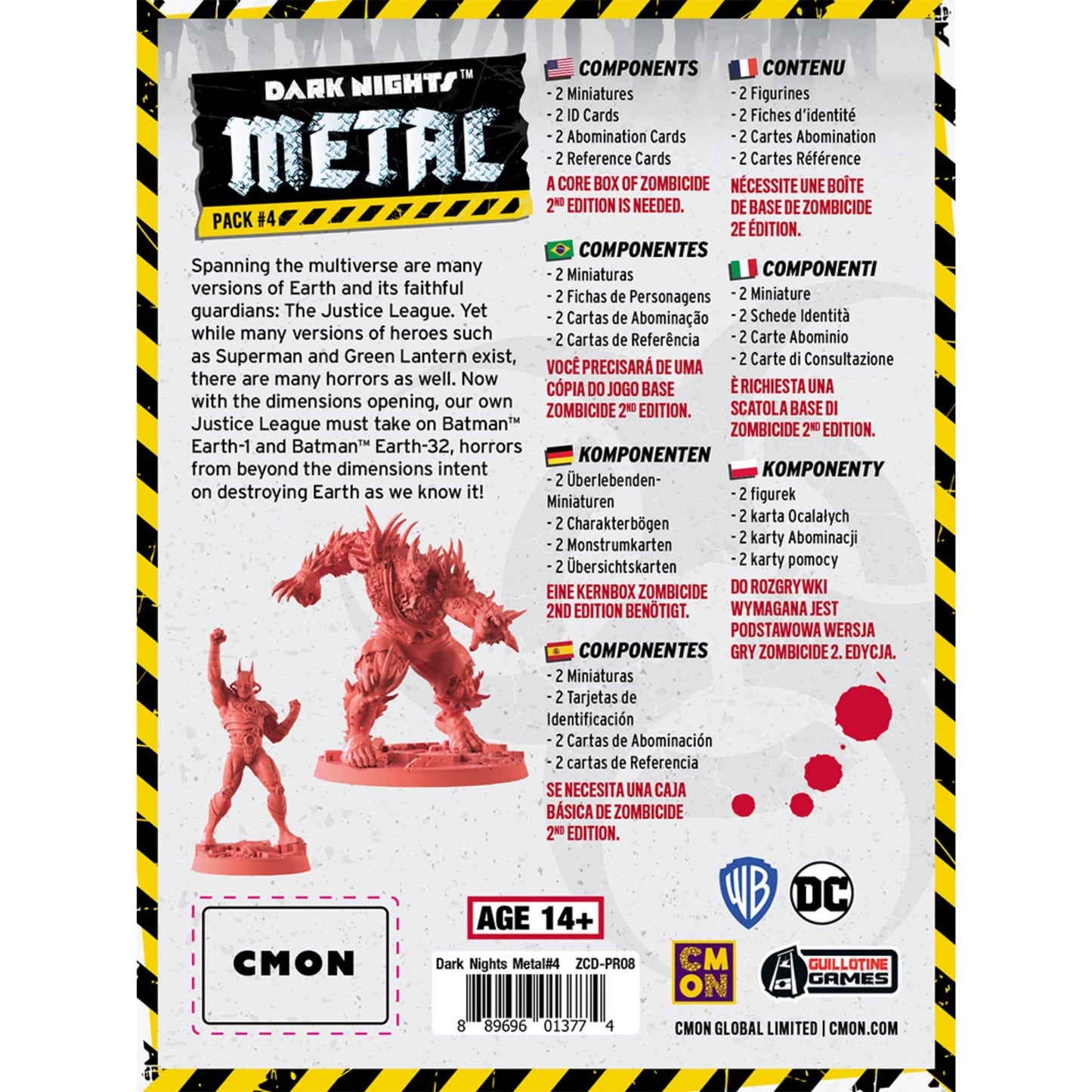 Zombicide Dark Night Metal Pack #4 - Confront Multiversal Horrors With The Justice League! Cooperative Strategy Board Game, Ages