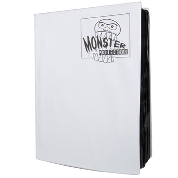 Monster Protectors Mega XL Trading Card Binder - Matte White, Anti-Theft, Holds 720 Cards, Padded Pockets, Model 63736
