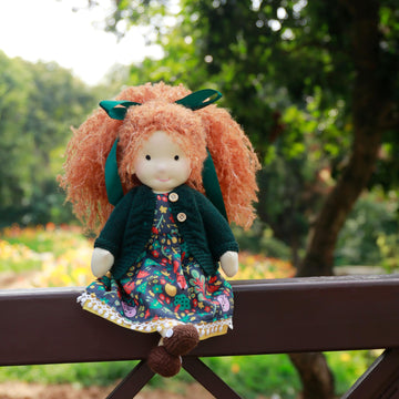 Blissfulpixie Handmade Waldorf Doll- Hanne 12'', Soft Girl Rag Doll With Cute Stuffed Plush, Ideal First Doll For Babies & Toddl