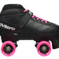 Epic Skates Super Nitro Quad Speed Roller Skates, Adult 7, Black/Pink, Nylon Material
