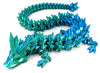 Subpoly Large 24 Articulated Crystal Dragon - Multi Color 3D Printed Plastic Dragon Figure - Rainbow Pearlescent Colors - Interlocked Body Segments and Legs (Large 24  Electrum)