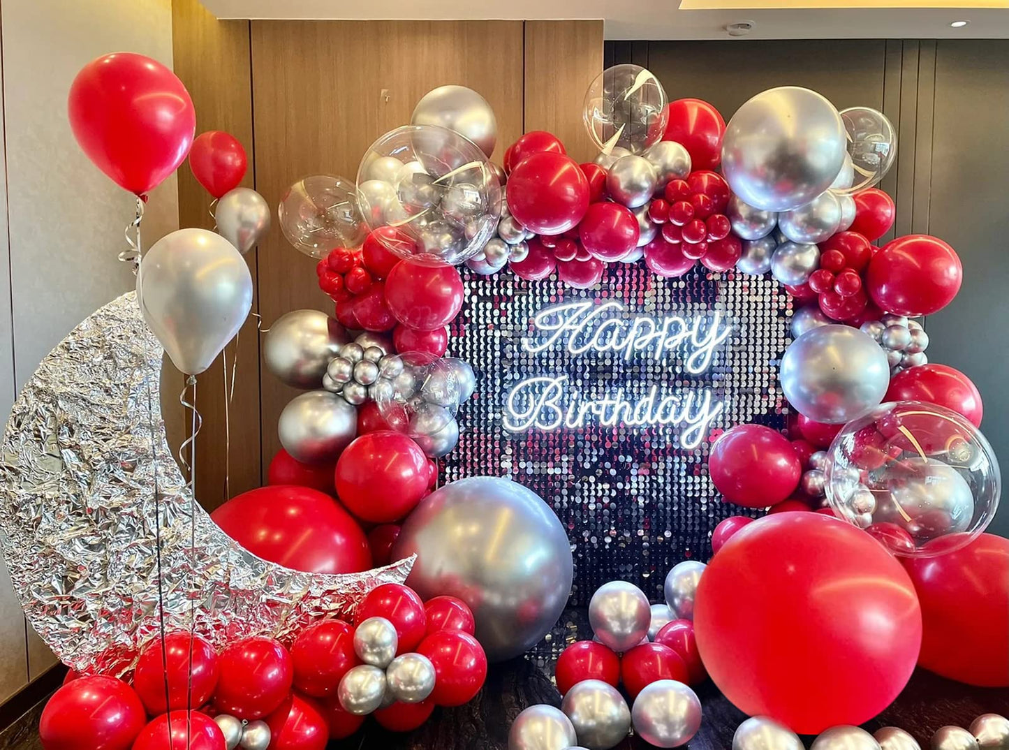 Fotiomrg 110Pcs Red Balloon Garland Arch Kit, 18 12 10 5 Inch Red Latex Balloons Different Sizes Pack For Birthday Graduation Ba
