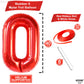 Giant, Red 0 Balloon Number - 40 Inch | 0 Digit Balloon, Red Party Decorations | Red Zero Balloon, Number 0 Balloons For Turning Red Birthday Decorations | 0 Number Balloons, Red Decorations For Party