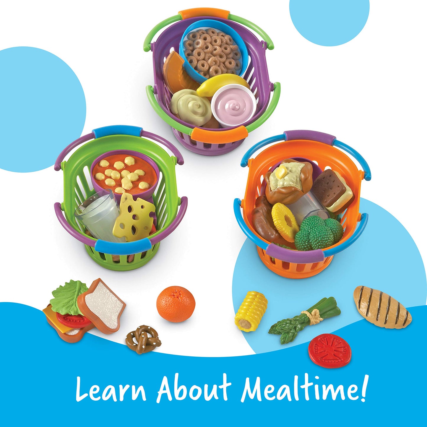 Learning Resources New Sprouts Bundle of Breakfast, Lunch and Dinner - 3 Sets, Ages 18+ months Toddler Pretend Play Food, Educat