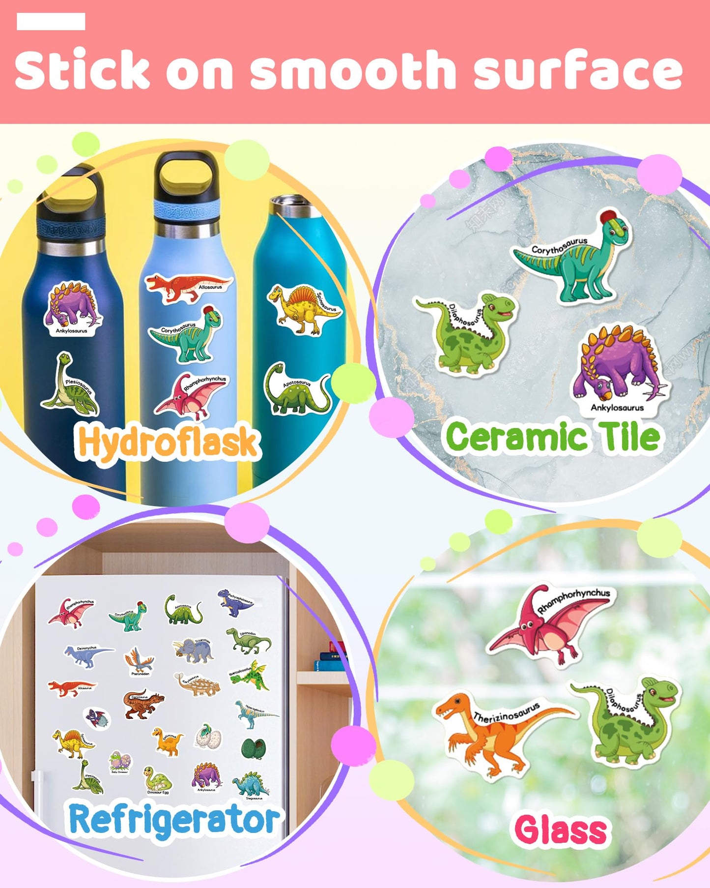 Benresive Reusable Sticker Books For Kids 2-4, Sticker Books For Toddlers 1-3, Toddler Sticker Book Age 2-4, Toddler Travel Toys Activities Crafts Gifts - Dinosaur Sticker Book