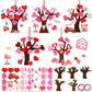 25 Pack Valentines Love Heart Tree Craft for Kids Make A Heart Tree Hanging Ornament Heart-Shaped Craft Kit for Project Classroo