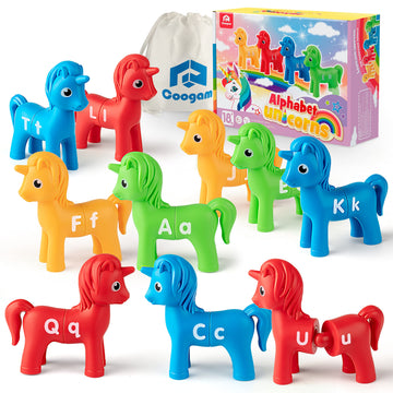 Coogam Unicorn Letters Matching Game,13Pcs Uppercase Lowercase Alphabet Toys, Abc Match Games Preschool Educational Montessori Toys For 2 3 4 Toddlers Boys Girls