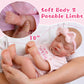 EKOKIZ Reborn Baby Dolls 18-Inch Soft Skin Realistic Baby Dolls Cloth Body Sleeping Girl Baby Dolls That Look Real Newborn Baby