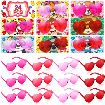 Scione Kids Heart Sunglasses Gift Sunglasses , 24Pack Party Favors Heart Sunglasses For Kid Boy Girl - Glasses Colorful Birthday Party Supplies, Beach, Pool Party Favors, Goodie Bag Stuffer