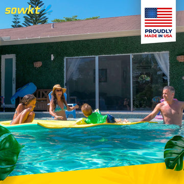 Sowkt Lily Pad Floating Mat (12 X 6 Ft) - Made In Usa Large Floating Water Mat For Lake And Boating - Floating Water Pad For Lak