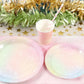 Pastel Birthday Party Supplies Decorations, Rainbow Theme Birthday Paper Plates And Napkins Set With Cups And Straws For 24 Gues