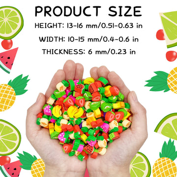300 Pieces Mini Erasers Assortment Fruit Erasers Kids Pencil Erasers Bulk For Party Favor, Gift Filling, Home School Work Reward