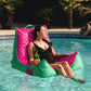 Big Joe Captain'S Float No Inflation Needed Pool Lounger With Drink Holder, Summer Melon Double Sided Mesh, Quick Draining Fabric, 3 Feet