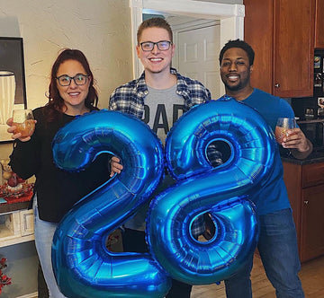 18 Balloon Number, Metallic Blue Number 18Th Birthday Balloons 40 Inch, 18 Years Old Metallic Blue Birthday Decorations For Boys