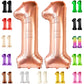 Giant, Rose Gold 11 Balloons Number - 40 Inch | Rose Gold 11Th Birthday Decorations For Girls | Number 11 Balloons For Birthdays Party | 11 Birthday Balloons For Girls | Preppy Birthday Decorations 11