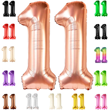 Giant, Rose Gold 11 Balloons Number - 40 Inch | Rose Gold 11Th Birthday Decorations For Girls | Number 11 Balloons For Birthdays Party | 11 Birthday Balloons For Girls | Preppy Birthday Decorations 11