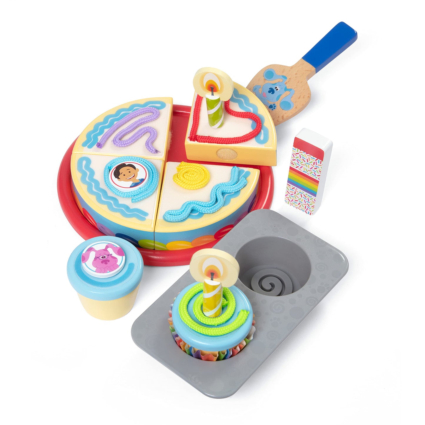 Melissa & Doug Wooden Birthday Party Play Set, 38 Pieces, Multi Color, Model 33018