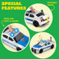 JOYIN 4 Pcs 7'' Long Vehicle Toy Set, Toddlers Cars with Lights and Siren Sound, Including Play Police Car, School Bus, Toy Garb