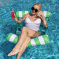 Wernnsai Water Hammock For Adults - Inflatable Pool Floats Green Pool Accessories 4-In-1 Saddle Lounge Chair Hammock Drifter Soft Mesh Green Plants Pool Float For Swimming Party Beach Sea Sunbathing