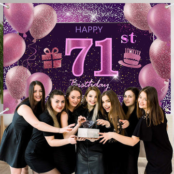 71St Birthday Decorations For Girls Imisi Happy Birthday Banner Pink Decorations For A Party Birthday Backdrop For Women