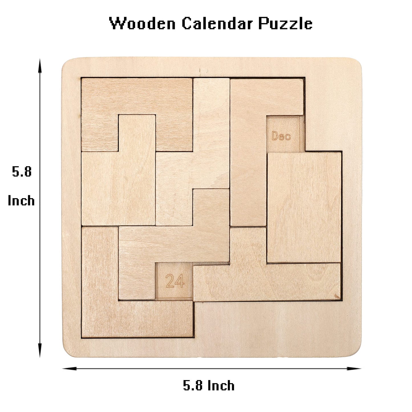 Daily Calendar Puzzle-Wooden Puzzles For Adults-A Puzzle To Challenge 365+ Date,Office Logic Puzzle (2 Pack)