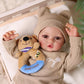 Babeside Reborn Baby Dolls, 17Inch Soft Cloth Body Realistic Baby Doll W/Painted Hair And Open Eye Reborn Toddler Doll For Girls