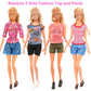 Miunana 23 Pcs 11.5 Inch Girl Doll Fashion Top And Pants 10 Pairs Of Girl Doll High Heels Shoes,Girl Dolls Sequin Dress For Doll