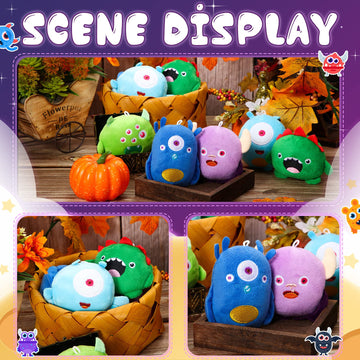Aoriher 15 Pcs Halloween Stuffed Toys Mini Stuffed Animals Toys Halloween Plush Toys 3.2 Inch Small Devil Plush Keychain Party Favors For Halloween Birthday Party Favors Goodie Bag Fillers, 5 Styles
