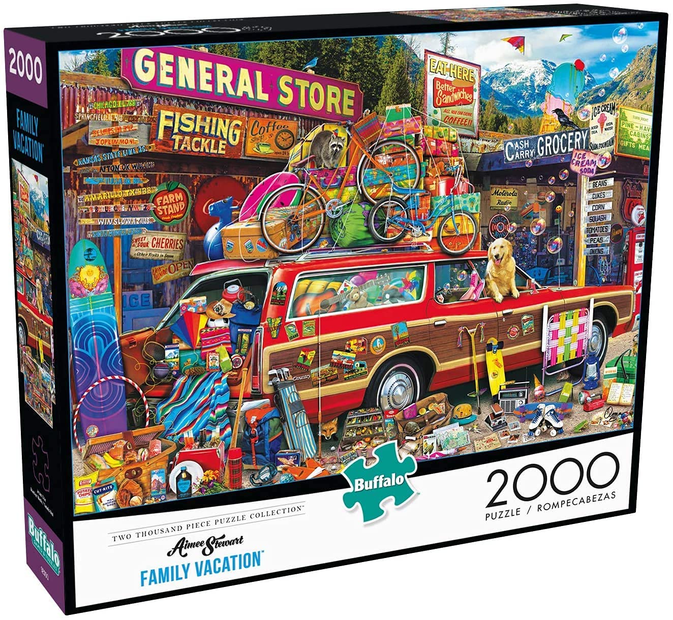 Buffalo Games 2000 Piece Jigsaw Puzzle - Aimee Stewart Family Vacation, Large, Multicolor, Model 2067, Paperboard