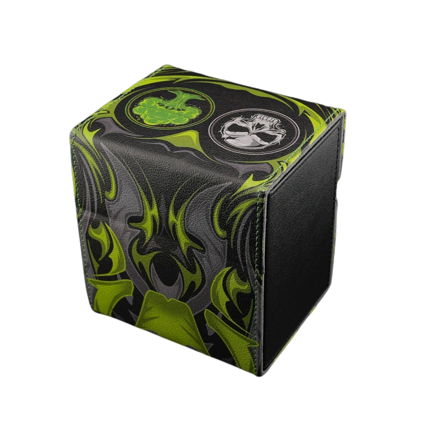 Ai protective covering MTG Commander 100+ Card Custom Art Deck Box With Storage (Green/Black)