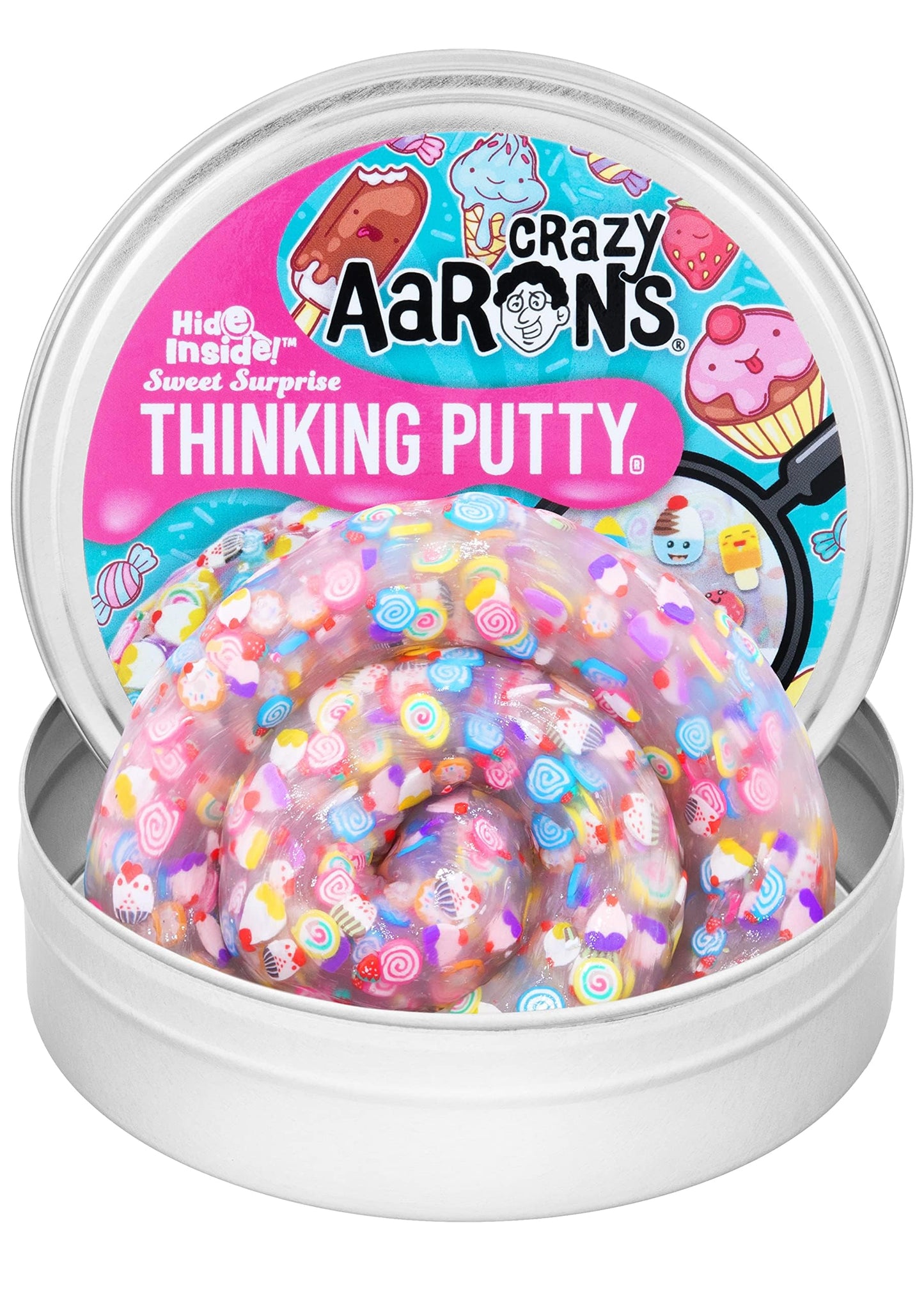 Crazy Aaron'S Thinking Putty® - Sweet Surprise - Clear Sensory Putty For Kids And Adults In A 4' Tin - Creative And Endless Fun, Stress Relief Therapy Toys, Never Dries Out - Made In Usa