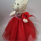 KINNEX COLLECTIONS SINCE 1997 20 Teddy Bear with Elegant Dress (Centerpiece) ~ B16631N-14 (Red)