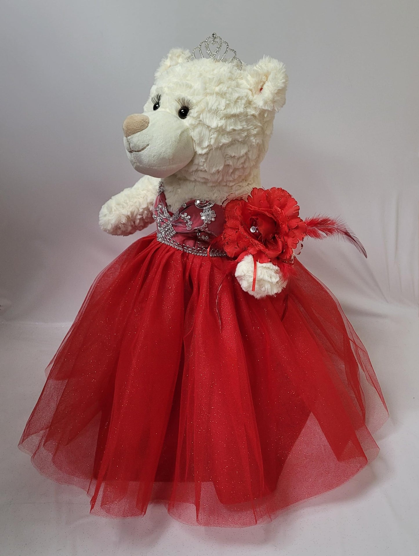 KINNEX COLLECTIONS SINCE 1997 20 Teddy Bear with Elegant Dress (Centerpiece) ~ B16631N-14 (Red)