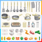 Play Kitchen Playset for Kids, Toy Kitchen Pretend Play Food BBQ Sets for Girls and Boys Age 3+, Play Kitchen Accessories with P
