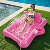 Snowalva Inflatable Tanning Pool Lounger Float  72 x 61Pool Floats mature-themed with Automatic Spray Cooling  5 in 1 Suntan Tub Raft Floatie  Sunbathing Bed Lounge for Pool Party Yard Tanning Summer Gift
