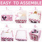 1St First Birthday Party Favors Balloon Boxes Supplies For Baby, Girls 3Pcs Pink Mouse Theme One Year Old Balloon Boxes, 'One' L