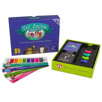 Sweet Bros Games Cat Ladies of Maple Street Board Game | Fun Deck Building Game for 2-4 Players | Cardstock | Multicolor | Ages 12+
