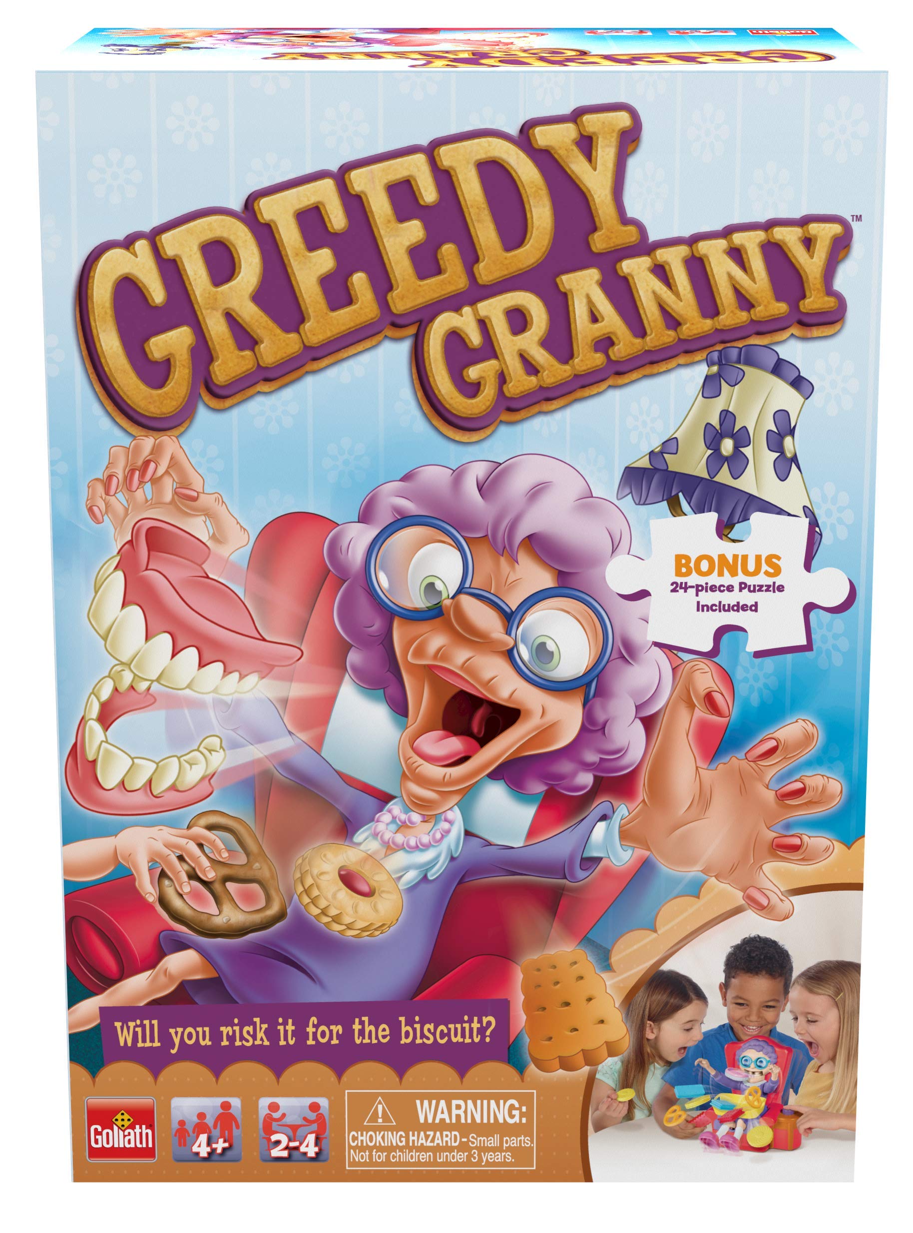 Greedy Granny - Take The Treats Don'T Wake Granny Game - Includes A Fun Colorful 24Pc Puzzle By Goliath, Multi Color, 7.5 X 4.92